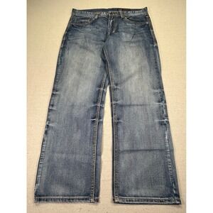 AXEL Men's 34 Treadwell Jeans Relaxed Straight‎ Stretch Denim Embroidered Pocket